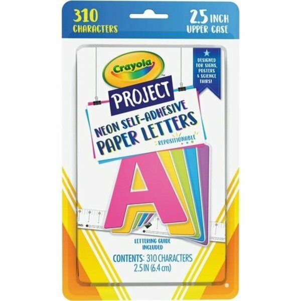 Pacon Letters, SelfAdhesive, 2-1/2in, 3AST/NE, 310PK PACP1647CRA